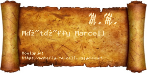 Mátéffy Marcell névjegykártya